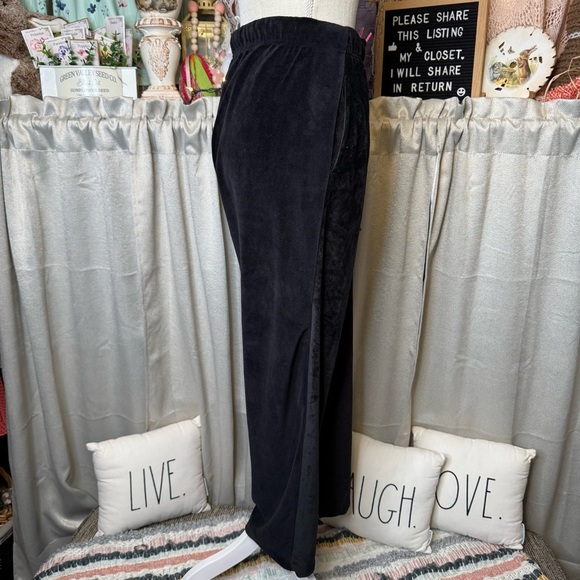 Black Velvet Drawstring Pants - Picture 7 of 9